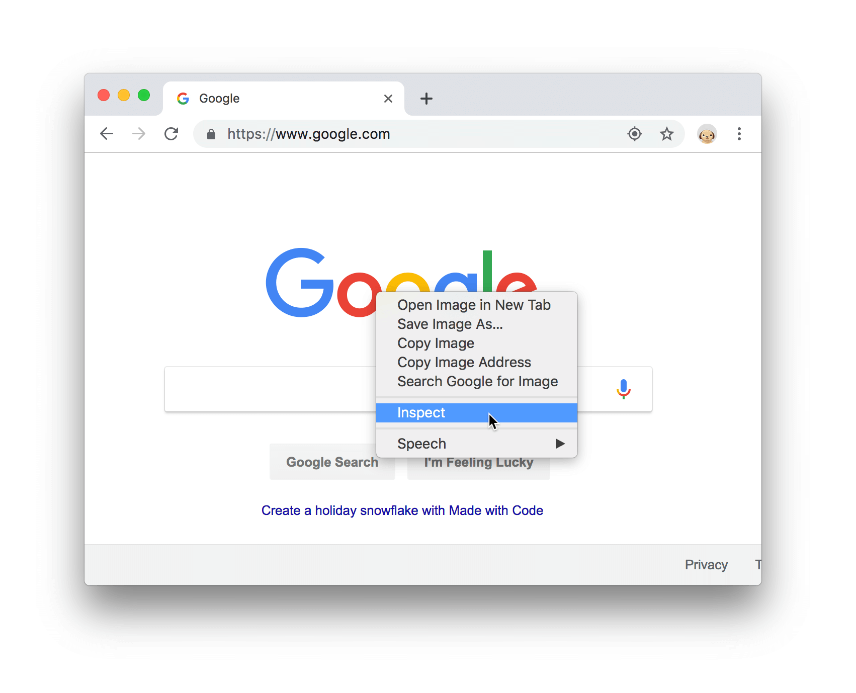 chrome for mac google search tab